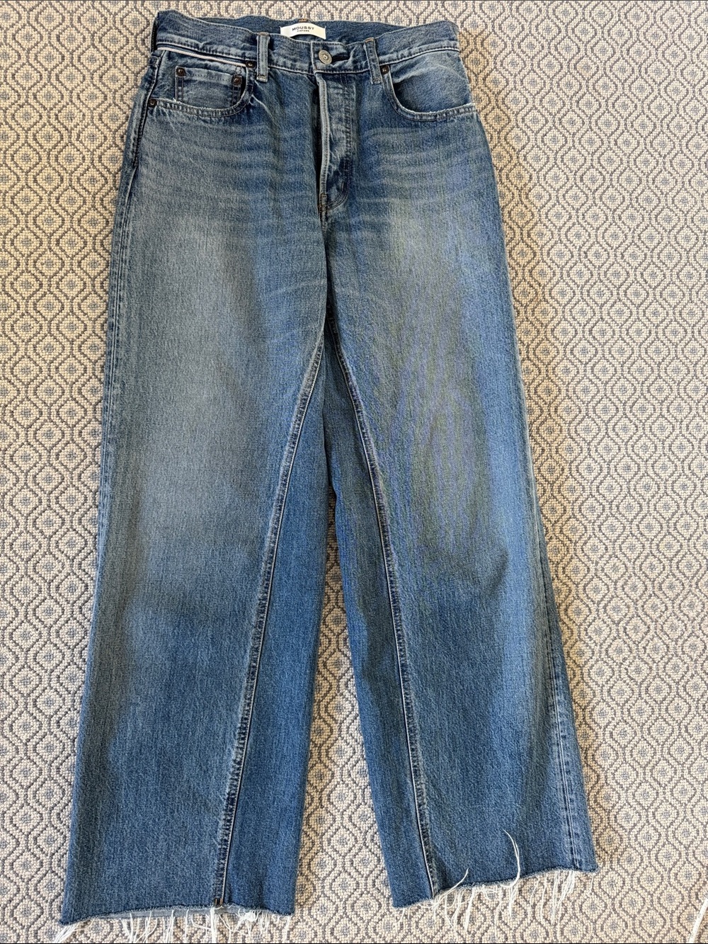 Moussy High-Rise Wide/Straight-Leg Women's Jeans in Blue Wash